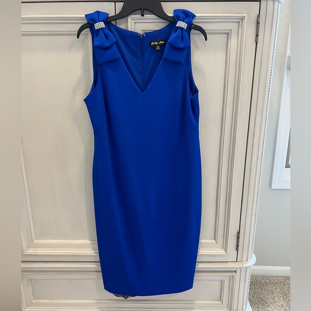 Blue V-Neck Dress